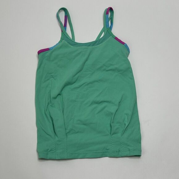 Ivivva Girls Sz 10 Lululemon Racerback Tank Top Blue/Green Pink Athletic Workout - Picture 1 of 9